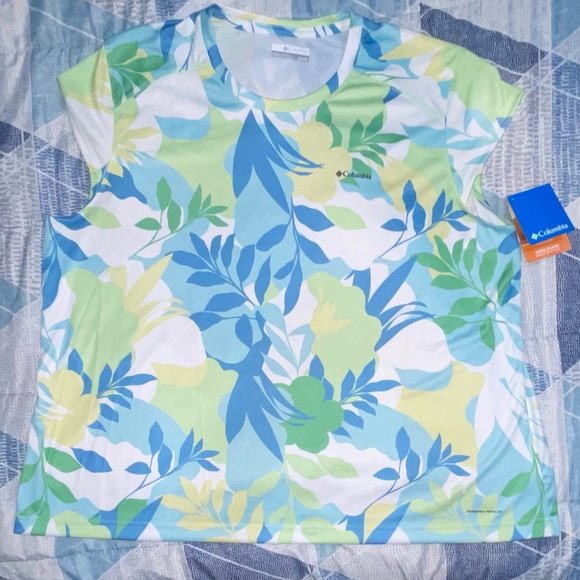 NWT COLUMBIA WOMENS SUMMERDRY SHORT SLEEVE PRINTED TEE. OMNI WICK QUICK DRY. - Picture 4 of 10